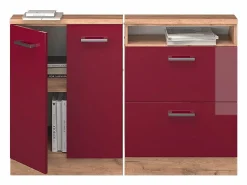 Vicco Armario de cocina para techo inclinado de alto brillo 120x46x81.6 r-line Rojo Outlet