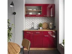 Vicco Armario de cocina para techo inclinado de alto brillo 120x46x81.6 r-line Rojo Outlet
