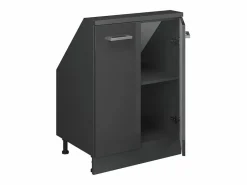Vicco Armario Para Buhardilla|Armario de cocina para techo inclinado antracita alto brillo 60x46x81.6 r-line
