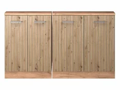 Armario de cocina para techo inclinado roble artesanal 140x46x81.6 r-line^Vicco