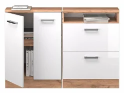 Armario de cocina para techo inclinado alto brillo 120x46x81.6 r-line^Vicco