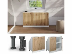 Vicco Armario Para Buhardilla|Armario de cocina para techo inclinado roble artesanal 80x46x81.6 r-line