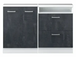 Armario de cocina para techo inclinado hormigón 120x46x81.6 r-line^Vicco