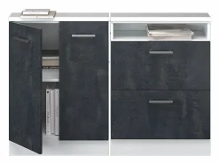 Armario de cocina para techo inclinado hormigón 120x46x81.6 r-line^Vicco