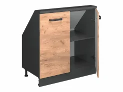 Vicco Armario Para Buhardilla|Armario de cocina para techo inclinado roble dorado 80x46x81.6 r-line