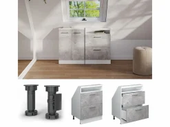Armario de cocina para techo inclinado hormigón 60x46x81.6 r-line^Vicco Outlet