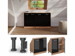 Vicco Armario Para Buhardilla|Armario de cocina para techo inclinado brillo intenso 80x46x81.6 r-line