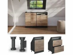 Vicco Armario Para Buhardilla|Armario de cocina para techo inclinado sonoma 60x46x81.6 r-line