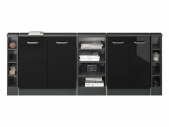 Armario de cocina para techo inclinado brillo intenso 210x46x81.6 r-line^Vicco