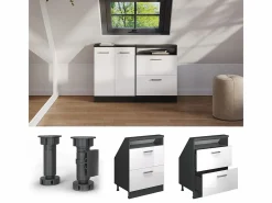 Armario de cocina para techo inclinado alto brillo 60x46x81.6 r-line^Vicco