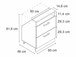 Armario de cocina para techo inclinado alto brillo 60x46x81.6 r-line^Vicco