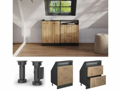Vicco Armario Para Buhardilla|Armario de cocina para techo inclinado roble artesanal 60x46x81.6 r-line