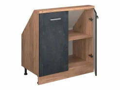 Vicco Armario de cocina para techo inclinado hormigón 80x46x81.6 r-line Negro Online