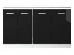 Vicco Armario de cocina para techo inclinado brillo intenso 140x46x81.6 r-line Negro Online