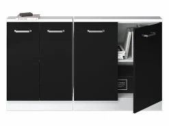 Vicco Armario de cocina para techo inclinado brillo intenso 140x46x81.6 r-line Negro Online