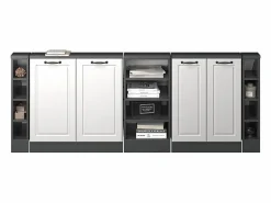 Vicco Armario de cocina para techo inclinado blanco casa de campo 210x46x81.6 r-line Blanco roto