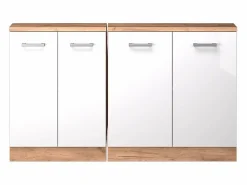 Vicco Armario de cocina para techo inclinado alto brillo 140x46x81.6 r-line Blanco Best
