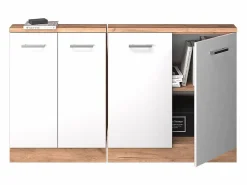 Vicco Armario de cocina para techo inclinado alto brillo 140x46x81.6 r-line Blanco Best