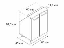 Vicco Armario de cocina para techo inclinado gris ado 60x46x81.6 r-line Azul Clearance