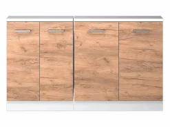 Vicco Armario Para Buhardilla|Armario de cocina para techo inclinado roble dorado 140x46x81.6 r-line