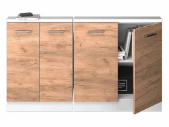 Vicco Armario Para Buhardilla|Armario de cocina para techo inclinado roble dorado 140x46x81.6 r-line