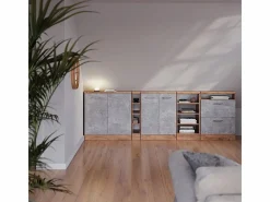 Vicco Armario Para Buhardilla|Armario de cocina para techo inclinado hormigón 60x46x81.6 r-line