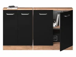Vicco Armario Para Buhardilla|Armario de cocina para techo inclinado brillo intenso 140x46x81.6 r-line
