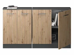 Vicco Armario Para Buhardilla|Armario de cocina para techo inclinado roble artesanal 140x46x81.6 r-line