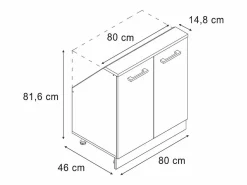 Armario de cocina para techo inclinado antracita alto brillo 80x46x81.6 r-line^Vicco Hot