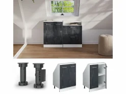 Armario de cocina para techo inclinado hormigón 60x46x81.6 r-line^Vicco Hot