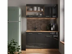 Vicco Armario de cocina para techo inclinado antracita alto brillo 120x46x81.6 r-line Gris antracita