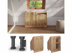 Vicco Armario de cocina para techo inclinado roble artesanal 60x46x81.6 r-line Color natural claro Clearance