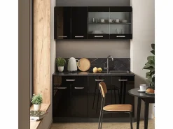 Vicco Armario de cocina para techo inclinado brillo intenso 60x46x81.6 r-line Negro New