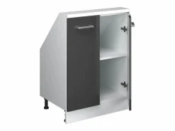 Vicco Armario de cocina para techo inclinado antracita alto brillo 60x46x81.6 r-line Gris antracita New