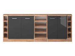 Armario de cocina para techo inclinado antracita alto brillo 210x46x81.6 r-line^Vicco