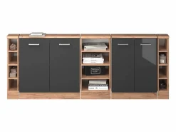 Armario de cocina para techo inclinado antracita alto brillo 210x46x81.6 r-line^Vicco