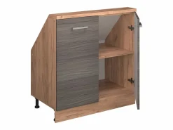 Vicco Armario Para Buhardilla|Armario de cocina para techo inclinado gris noble 80x46x81.6 r-line