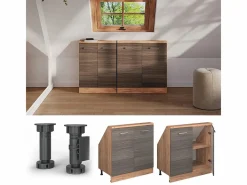 Vicco Armario Para Buhardilla|Armario de cocina para techo inclinado gris noble 80x46x81.6 r-line