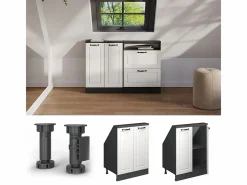 Vicco Armario Para Buhardilla|Armario de cocina para techo inclinado blanco casa de campo 60x46x81.6 r-line