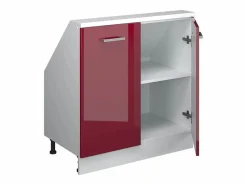 Vicco Armario Para Buhardilla|Armario de cocina para techo inclinado brillo intenso/blanco 80x46x81.6 r-line