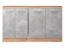 Vicco Armario de cocina para techo inclinado hormigón 140x46x81.6 r-line Gris claro Clearance