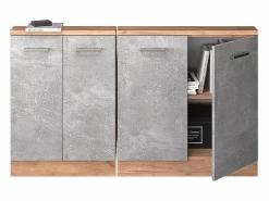 Vicco Armario de cocina para techo inclinado hormigón 140x46x81.6 r-line Gris claro Clearance