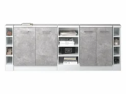 Vicco Armario Para Buhardilla|Armario de cocina para techo inclinado hormigón 210x46x81.6 r-line