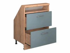 Vicco Armario de cocina para techo inclinado gris ado 60x46x81.6 r-line Azul Outlet
