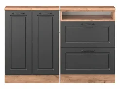 Vicco Armario Para Buhardilla|Armario de cocina para techo inclinado antracita casa de campo 120x46x81.6 r-line