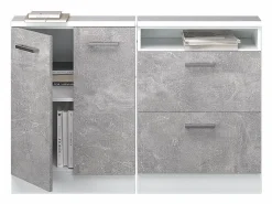 Vicco Armario de cocina para techo inclinado hormigón 120x46x81.6 r-line Gris claro