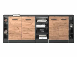 Vicco Armario Para Buhardilla|Armario de cocina para techo inclinado roble dorado 210x46x81.6 r-line