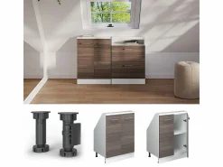 Vicco Armario Para Buhardilla|Armario de cocina para techo inclinado gris noble 60x46x81.6 r-line