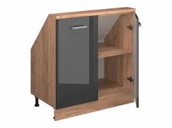 Armario de cocina para techo inclinado antracita alto brillo 80x46x81.6 r-line^Vicco Discount