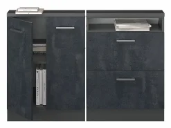 Vicco Armario de cocina para techo inclinado hormigón 120x46x81.6 r-line Negro